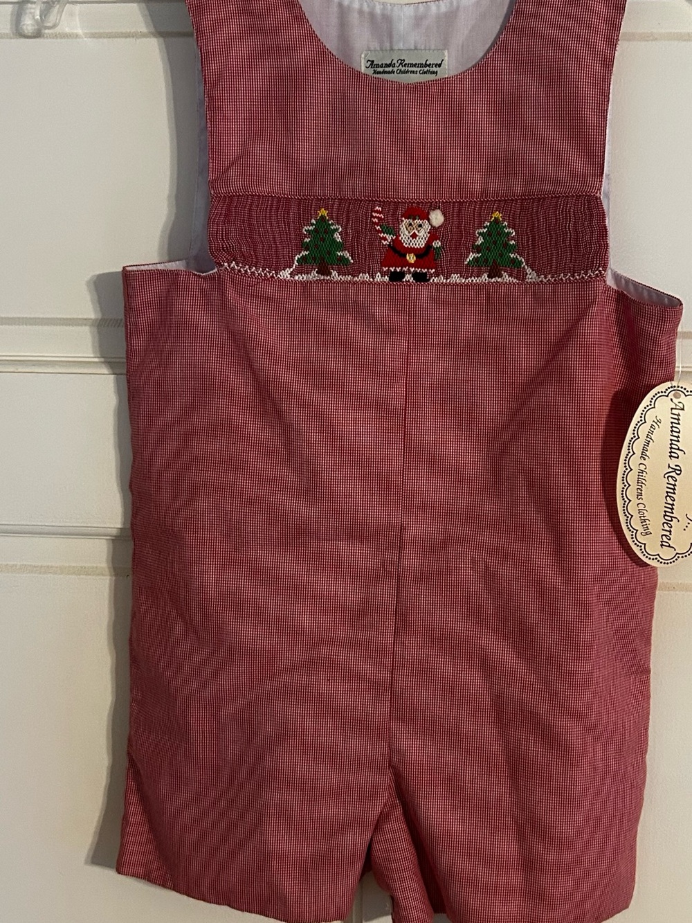 Amanda Remembered Boys 4T Red Smocked Christmas  Shortall